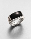 A modern style statement, in sterling silver with chevron detail and highlighted with a black onyx inlay.Sterling silverBlack onyxAbout 1 diamImported