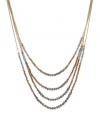 Luxurious layers. Chic rows of chains have an elegant effect on this distinctive necklace from Kenneth Cole New York. Crafted in a combination of gold tone, bronze tone and hematite tone mixed metal. Approximate length: 18 inches + 3-inch extender.