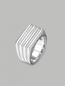 A ridged band of fine silver is finished with etched deisgns on the sides and inside of the band. From the Bedeg Collection Silver 0.52 wide Imported A ridged band of fine silver is finished with etched deisgns on the sides and inside of the band. From the Bedeg Collection Silver 0.52 wide Imported