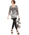 A flattering tunic silhouette and eye-catching mixed prints make this Style&co. top a must-have. Pair with leggings and heels for a dose of easy chic!