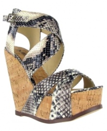 Get in touch with your inner Athena. This wrapped platform from Mia shoes incorporates modern flair with classic form, leaving you to stand tall as the true goddess you are. Get in touch with your inner Athena. This wrapped platform from Mia shoes incorporates modern flair with classic form, leaving you to stand tall as the true goddess you are.