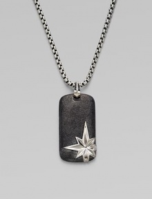 Polished sterling silver chain tastefully adorned with a north star dog tag.Sterling silverLength, about 22Pendant, about 1½ x ¾Imported Polished sterling silver chain tastefully adorned with a north star dog tag.Sterling silverLength, about 22Pendant, about 1½ x ¾Imported