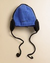 Keep your little one safe from the elements in this adorable, hand-knit headphone hat with logo detail on the back.Strings tie beneath chinAcrylicMachine washImported