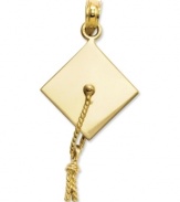 Commemorate an exceptional moment. Give your grad the perfect gift with this polished graduation cap charm.Crafted in 14k gold Chain not included. Approximate length: 1-1/5 inches. Approximate width: 3/5 inch.