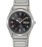 A classic Solar collection watch from Seiko with modern accents that harnesses natural light for lasting precision.