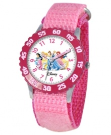 Help your kids stay on time with this fun Time Teacher watch from Disney. Featuring your favorite Disney princesses, the hour and minute hands are clearly labeled for easy reading. Help your kids stay on time with this fun Time Teacher watch from Disney. Featuring your favorite Disney princesses, the hour and minute hands are clearly labeled for easy reading.