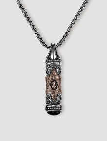 Scott Kay UnKaged tablet design is wrapped with a brass star of David. Includes 26 silver chain ¼W X 1½L Made in USA Scott Kay UnKaged tablet design is wrapped with a brass star of David. Includes 26 silver chain ¼W X 1½L Made in USA