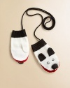Cut from a soft wool blend, these panda-inspired mittens are as cute as they are cozy. Loss-prevention string50% wool/50% acrylicHand washImported