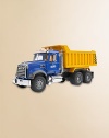 Incredibly realistic 1:16 scale model provides hours of imaginative play, with opening doors, lift-up hood displaying engine block, folding side mirror and tilting truck bed.Plastic About 21L X 7¼W X 9H Recommended for ages 3 and up Made in Germany