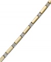 Red carpet-ready style. Round-cut diamonds (1 ct. t.w.) take center stage on Yell'Ora's stunning dot dash bracelet. Base metal made from a combination of pure gold, sterling silver and palladium. Approximate length: 7-1/2 inches.