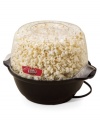 Presto presents the quick, simple way to make mountains of movie-style popcorn. A motorized stirring arm and built-in melter ensure a fully popped, perfectly buttered snack. Cover flips over to be used as a serving bowl. One-year warranty. Model 05201.