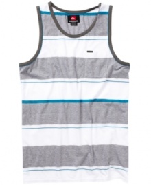 Follow the lines for a streetwise warm-weather look. This Quiksilver tank goes everywhere you do. Follow the lines for a streetwise warm-weather look. This Quiksilver tank goes everywhere you do.
