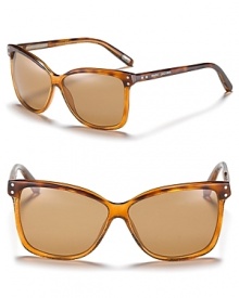 Two popular silhouettes, wayfarer and cat eye, are combined for the coolest sunglasses in town. Two popular silhouettes, wayfarer and cat eye, are combined for the coolest sunglasses in town.