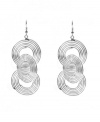 In the round: Interlocking circles join together to form these eye-catching yet effortlessly stylish earrings from Sequin. Set in silver tone mixed metal. Approximate drop: 2-1/10 inches.