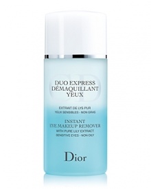 A non-oily eye makeup remover that quickly and effectively removes all eye makeup, even the most stubborn waterproof mascaras. Leaves eye area clean and soft, and eyelashes silky and conditioned. Ophthalmologist tested for safe use around the delicate eye area.