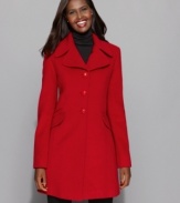 Larry Levine's classic wool-blend coat is a must-have winter basic. The decorative cuffs and notched collar details never go out of style. (Clearance)