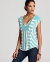 Ella Moss Tee - Calico Boxy Stripe Tee