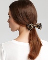 Tie up your look with this nouveau-retro Juicy Couture hair bow, in a leopard print punched up with black studs.