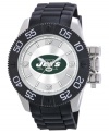 Root for your team 24/7 with this sporty watch from Game Time. Features a New York Jets logo at the dial.