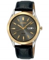 A dusky watch design with golden shine, by Sieko. Solar technology harnesses all light sources.