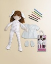 With this fun, portable kit, kids can color Carla's body, dress and shoes as they choose, then wipe it all off and do it again. 16 doll with yarn hair, removable dress, shoes and 6 markers Includes a clear carry tote Tyvek with polyfill Imported Recommended for ages 3 and up