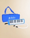 This beautiful, child-sized melodica is played by blowing into a specially designed mouthpiece, resulting in rich, captivating tones as notes are tapped on the keyboard. Musicians consider the melodica's sound a great mix of woodwind and key instruments.