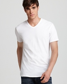 You can never have enough essentials. Stock up with a 2-pack of these classic-fitting V-necks, rendered in breathable cotton for softness with a bit of stretch.