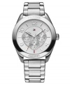 Steely tones and multifunctional subdials create an eye-catching watch by Tommy Hilfiger.