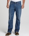 A lived-in denim look from AG Adriano Goldschmied, The Protégé has a straight leg and all over weathering.