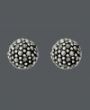 Get an early invite to the disco with playful studs by Genevieve & Grace. Glittering marcasite accents coat the surface of these flirty ball stud earrings (7 mm). Crafted in sterling silver. Approximate diameter: 1/4 inch.