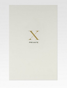 This tablet cover is stamped with a giant X motif, hand-engraved in gold metallic ink, along with the text Private in black.50 sheetsAbout 4.25 X 6.5Hand-engravedMade in USA This tablet cover is stamped with a giant X motif, hand-engraved in gold metallic ink, along with the text Private in black.50 sheetsAbout 4.25 X 6.5Hand-engravedMade in USA