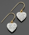 Love your sparkle. These pretty earrings feature crystal accents set in 14k gold. Approximate drop: 3/4 inch.