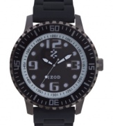 Durable steel in bold black tones create this casual watch from Izod.