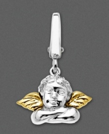 Your very own guardian angel. Add this sterling silver angel with 14k gold wings to your charm collection as a reminder of those looking over you. Approximate drop: 1/2 inch. Your very own guardian angel. Add this sterling silver angel with 14k gold wings to your charm collection as a reminder of those looking over you. Approximate drop: 1/2 inch.