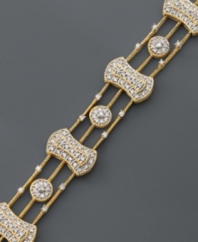 A bracelet built for a goddess, this clever design features a 14k gold setting with round-cut diamond (1 ct. t.w.). Approximate length: 7-1/2 inches. A bracelet built for a goddess, this clever design features a 14k gold setting with round-cut diamond (1 ct. t.w.). Approximate length: 7-1/2 inches.