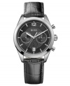 Classically refined, this modern watch from Hugo Boss adds intrigue to your black suits.