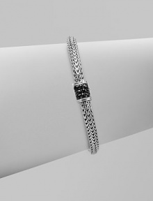 From the Chain Collection. A pretty, woven chain accented with black sapphire adorned clasp. Black sapphiresSterling silverPush clasp closureLength, about 7¼Imported From the Chain Collection. A pretty, woven chain accented with black sapphire adorned clasp. Black sapphiresSterling silverPush clasp closureLength, about 7¼Imported