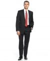 The sophisticated standard. Every guy needs one - make your black suit this slim-fit look from Calvin Klein.