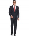 A subtle navy stripe adds a fine line to your dress wardrobe. This suit from Lauren by Ralph Lauren makes the cut.