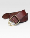 A clean, finishing touch to any ensemble, crafted in smooth vegetable-tanned leather with am equestrian-inspired harness buckle of brushed brass.LeatherAbout 1½ wideImported