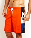 Make waves with this colorful swim trunk from Nautica.