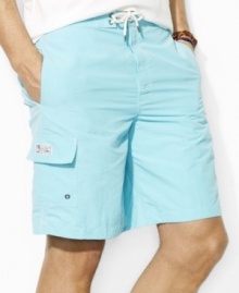 The relaxed-fitting Kailua trunk is crafted in a bold solid hue from quick-drying nylon. The relaxed-fitting Kailua trunk is crafted in a bold solid hue from quick-drying nylon.