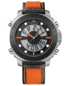 Modern functionality and a burst of color take over the classic styling of this Hugo Boss watch.
