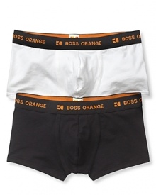 Two pack flex cotton boxer briefs, comfort modern fit. Logo on elastic waist band. Two pack flex cotton boxer briefs, comfort modern fit. Logo on elastic waist band.