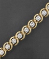 Pure beauty. This diamond bracelet features round-cut diamonds (5 ct. t.w.) set in 14k gold. Approximate length: 7-1/4 inches.