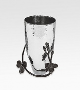 A stunning vase inspired in the forms and textures of nature, crafted with an artisan's eye from hammered stainless steel and blackened nickel-plated metal by one of America's premier metalwork artists. From the Black Orchid Collection6¾ highHand washImported