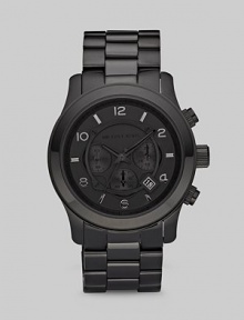 As cool as it is functional, designed in black-on-black stainless steel with IP detail and three-eye chronograph movement. Round bezel Quartz movement Three-eye chronograph functionality Water resistant to 10 ATM Date function Second hand Stainless steel case: 45mm (1.77) Imported 