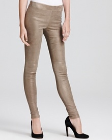 These mega-glam, gold metallic Vince suede leggings define the opulent fall season. Featuring seam detail at the knees and back legs, the luxurious stretch silhouette moves effortlessly from uptown to downtown without missing a beat. These mega-glam, gold metallic Vince suede leggings define the opulent fall season. Featuring seam detail at the knees and back legs, the luxurious stretch silhouette moves effortlessly from uptown to downtown without missing a beat.