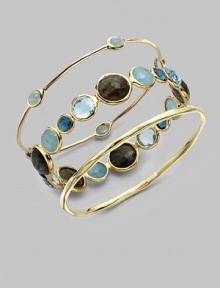 From the Rock Candy® Collection. Five, pretty, milky aquamarine cabochon stations on a delicate 18k gold bangle. Milky aquamarine18K goldSlip-on styleDiameter, about 2½Imported From the Rock Candy® Collection. Five, pretty, milky aquamarine cabochon stations on a delicate 18k gold bangle. Milky aquamarine18K goldSlip-on styleDiameter, about 2½Imported