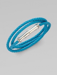 From the Bamboo Collection. A braided strand of rich leather wraps the wrist three times, then closes with a sterling silver bamboo clasp.Leather Sterling silver Length, about 20¾ Magnetic clasp Made in Bali From the Bamboo Collection. A braided strand of rich leather wraps the wrist three times, then closes with a sterling silver bamboo clasp.Leather Sterling silver Length, about 20¾ Magnetic clasp Made in Bali